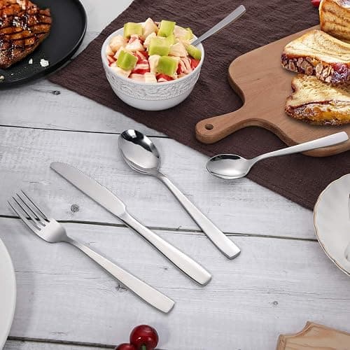 Hiware 72-Piece Silverware Set for 12, Stainless Steel Flatware Cutlery Set For Home Kitchen Restaurant Hotel, Mirror Polished, Dishwasher Safe thumbnail 6