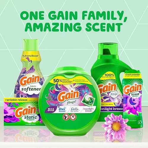 Gain Liquid Laundry Detergent with Odor Defense, Moonlight Breeze Scent, Laundry Soap For HE Washing Machines, 132 fl oz, 100 Loads (Packaging May Vary) thumbnail 7