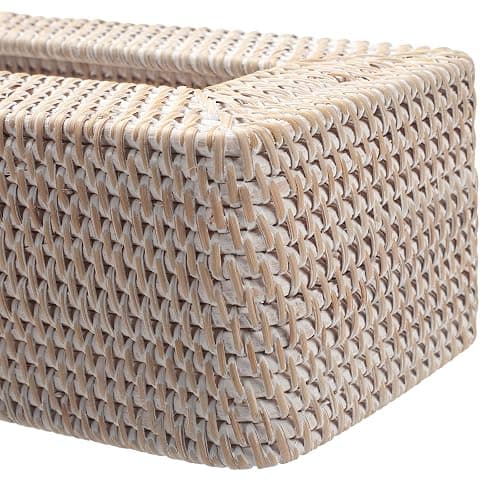 Rattan Tissue Box Cover Natural Woven Facial Napkin Holder Rectangular 10 x 6.1 x 4.1 Inch (White) thumbnail 6