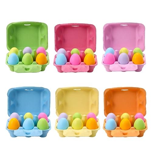 Half Dozen Egg Cartons 24 Pack, Colorful Blank Natural Pulp Egg Holder 6 Count for Chicken Eggs Reusable, Easter Color Storage Box for Holds Up to Six Container Basket Cardboard Paper, 24 Labels thumbnail 7