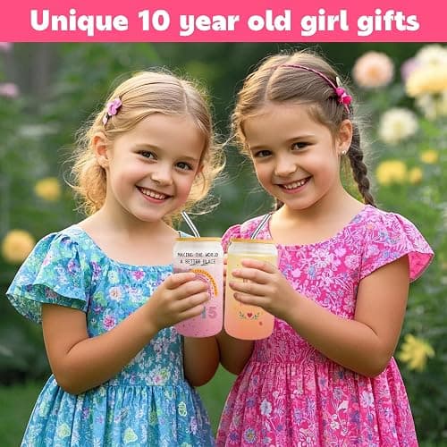 10 Year Old Girl Gift,10th Birthday Gifts for Girls 2025,Happy 10th Birthday Cups With Lids and Straws Gift Ideas,Fashion Gifts for Her,Thoughtful Presents for 10 Year Old Daughter,Niece,Sister - 10th Birthday Gift thumbnail 2