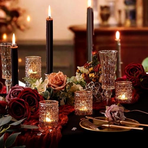 36pcs Gold Votive Candle Holders, Tealight Candle Holder Glass for Diwali, Gold Candle Holders for Wedding Table Centerpiece, Bridal Shower & Home Parties Supplies Decor thumbnail 4