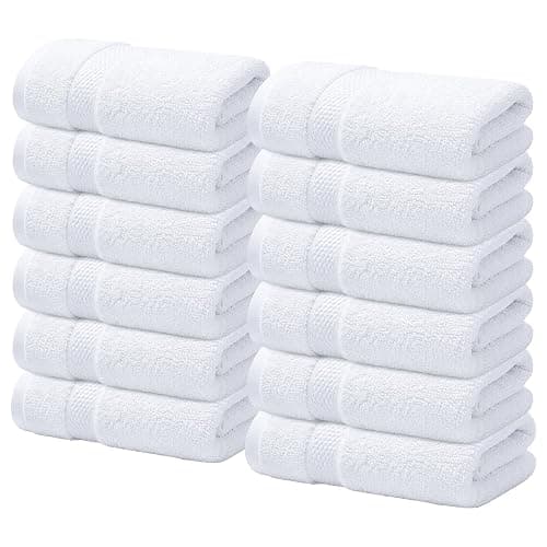 Infinitee Xclusives 100% Cotton Luxury Wash Cloths for Showering - 12 Pack | Washcloths [13x13] - Soft and Absorbent Face Towels for Bathroom Wash Clothes - Gym, Spa & Hotel Use - Image 1