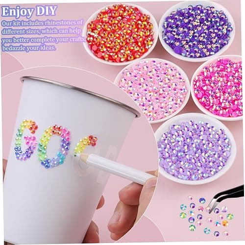 32000Pcs Resin Rhinestones Bedazzling Kit with 3x10ml Glue 0.3cm 40 Colors Crafts thumbnail 7