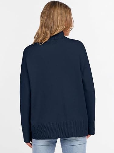 ANRABESS Womens Turtleneck Sweaters Oversized Chunky Long Sleeve Knit High Low Hem Pullover Top 2025 Fall Winter Fashion thumbnail 5