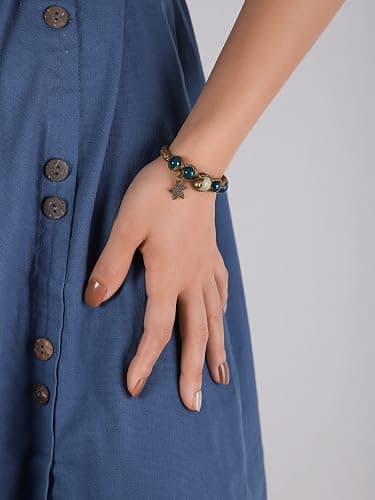 MINACHI Vintage Ceramic Beads Starfish Charm Bracelet, Jewelry Set for Women, Pack of 2 thumbnail 7