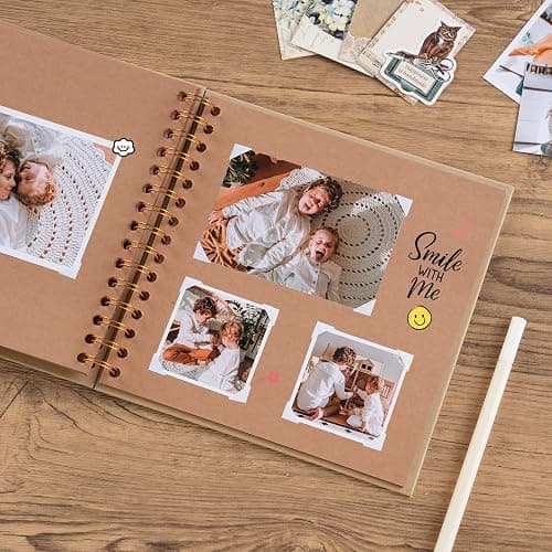 potricher 8 x 8 Inch DIY Scrapbook Album 40 Pages Hardcover Kraft Paper Scrap Book Photo Albums Memory Book for Wedding and Anniversary Family (Yellow, 8 Inch) thumbnail 2