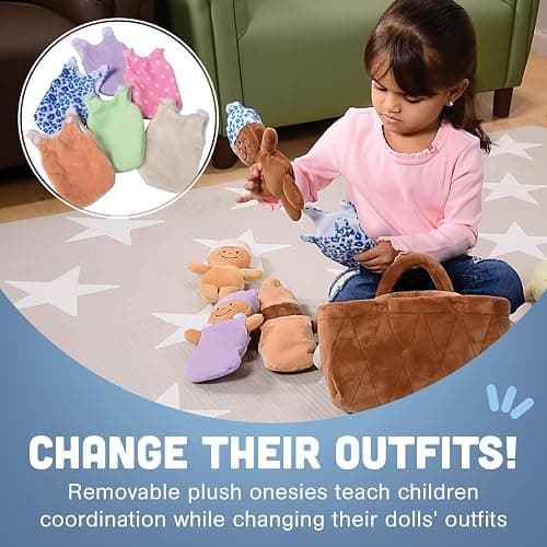 Creative Minds Basket of Babies Soft Baby Dolls, Sensory Toys, Multicultural, Diversity, Inclusion and Social Emotional Learning, Baby Toys for All Ages, Set of 6 Plush Dolls, Multicolor - Multicolor - 6 Pack thumbnail 4