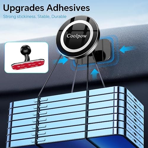 for iPhone MagSafe Car Mount Dashboard【Stronger Magnets】 Magnetic Phone Holder for Car Dash【Hands Free 】 Magsafe car Holder for Car Fit iPhone 15 14 13 12 Pro Max Plus Mini Mag Safe Case &Cell Phone thumbnail 5