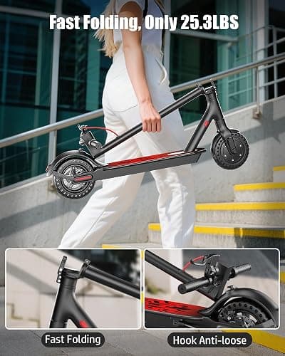 Electric Scooter for Adults, Peak 500W/650W Motor, 19/21 MPH Max Speed, 21/23 Miles Range, 36V Battery, 8.5" Solid Tires, App Control, Lightweight, Foldable Electric Scooter for Commuting, UL2272 thumbnail 6