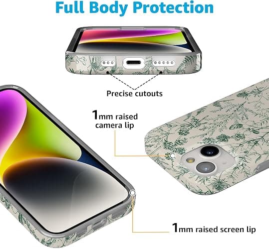 Casely iPhone 15 Plus Case | Sage Garden | Green Floral | Compatible with MagSafe thumbnail 3