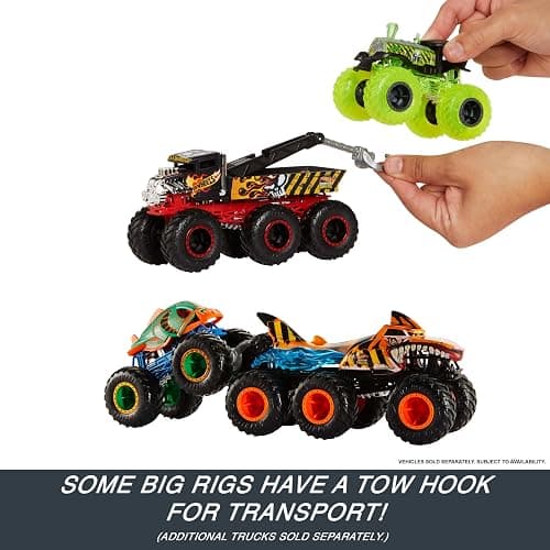 Hot Wheels Monster Trucks Big Rigs, 1:64 Scale Toy Truck with 6 Wheels, Haul or Tow Other Vehicles (Styles May Vary) thumbnail 4