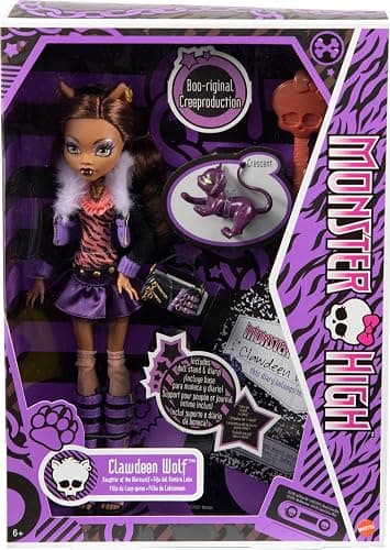 Monster High Clawdeen Wolf Reproduction Doll Wearing Original Fashion & Shoes with Pet, Display Stand & Accessories, 10-5-inch Collectible Toy thumbnail 6