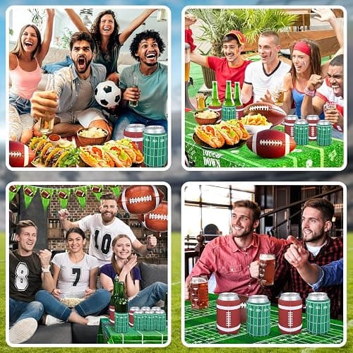 LFZHAN Football Party Decorations,12 Pcs Can Sleeves Neoprene Insulator For Super Bowl Game Day Decorations And Gifts thumbnail 6