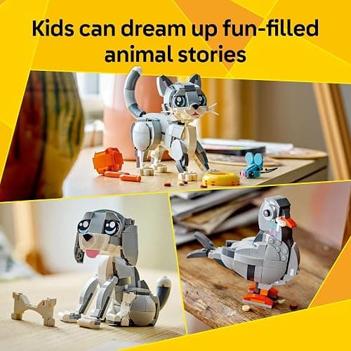 LEGO Creator 3 in 1 Playful Cat Toy - Building Toy with 3 Building Options, Cat, Dog, or Pigeon - Animal Figures for Kids, Girls and Boys, Ages 8+ - Gift Idea for Birthday - 31163 thumbnail 5