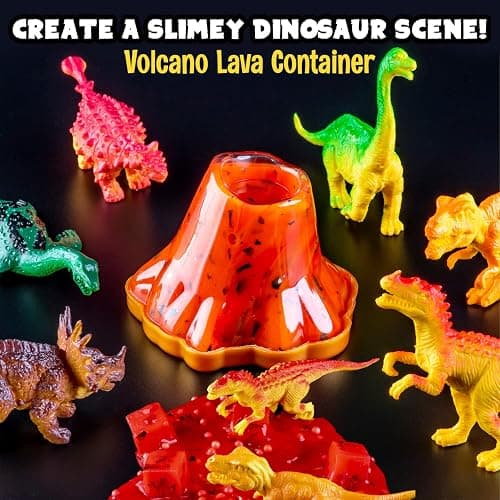 Original Stationery Dinosaur Slime Kit for Boys, DIY Glow-in-The-Dark Slime Set with Lava, Blood & Dino Poop, Fun Sensory Play Activity with Glitter Formula, Gift for Birthdays, Christmas & Holidays thumbnail 2