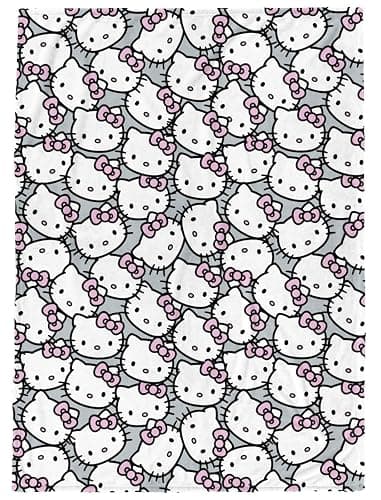 Jay Franco Hello Kitty Throw Blanket - Plush 46" x 60" Throw - Soft Fleece, Cozy Blanket - 46 x 60 inch - White - Hello Kitty - Image 1