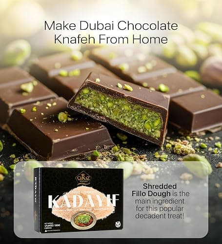 Cerez Pazari Kataifi Shredded Fillo Dough 1.1 lb. Shredded Phyllo Dough, Kadayif Ingredient For Dubai Chocolate Bar Pistachio, Raw, Dried, Chopped Kataifi Pastry, Knafeh, Kunafa thumbnail 5