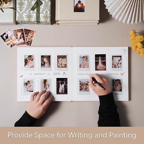 Mini Photo Album For 2x3 Pictures, Linen Hardcover Polaroid Photo Album With Writing Space, Polaroid Album Book For Fujifilm Instax Mini Instant Camera (Beige) thumbnail 2