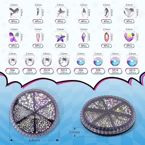WATRZ 380 pcs Teeth Gem Kit,Tooth Diamonds Gems Kit for Teeth DIY Crystals Teeth Jewelry Kit for Girls Y2K Crystal AB Rhinestones Butterfly Love Star Multiple Styles for Boys Harmless Fashionable thumbnail 3