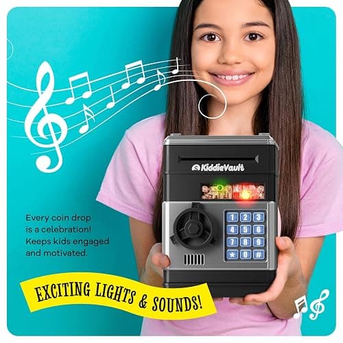 Piggy Bank for Kids - Electronic Money Saving Box w/Code- ATM Safe - Toy Coin Bank - Easter Boys Toys for Age 3, 4, 5, 6, 7, 8, 9 - Birthday Gifts for 8, 9, 10, 11, 12 Year Old Boy and Girl thumbnail 8
