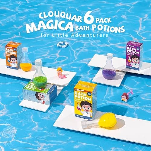 CLOUQUAR Kids Bath Bomb Potions, 6 Pack Non-Toxic Fizzy Bubble Bath Explosions, Colorful Burst Bath Potions for Kids, Scientific & Magical Bath Time Buddy thumbnail 7