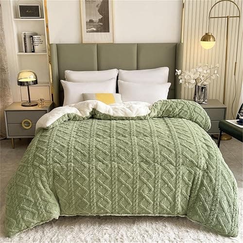 79" x 91" Thickened Super Soft Insulation Hibiscus Winter Quilt - Breathable Warm Bed Comforter - Cashmere Hibiscus Double Fabric - Fluffy Plush Double Sided Velvet Blanket Quilt for Cold Weather thumbnail 2