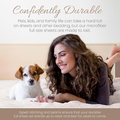 Linen Market Double-Brushed Patterned Microfiber Full Sheet Set 4 Piece – Oeko-TEX Certified Ultra Soft & Wrinkle-Free - 16" Deep Pocket Sheets - Easy Care Full Size - Classic in Pink - Classic in Pink - Full thumbnail 8