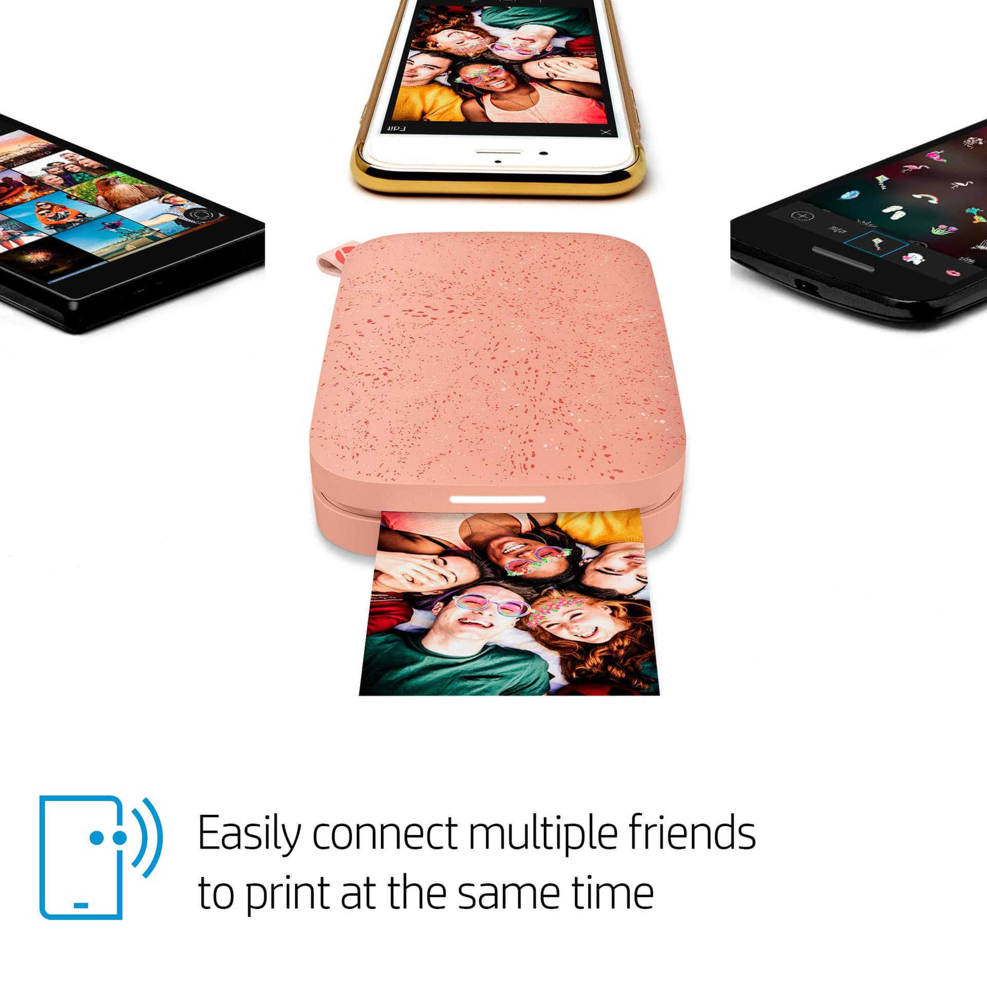 HP Sprocket 2x3" Instant Smartphone Foto Printer - Draagbare Kleurrijke Draadloze Mobiele Printer - Zink Plakfoto's 2x3” - Printen vanaf iOS & Android met Bluetooth en Fun App - Roze thumbnail 5