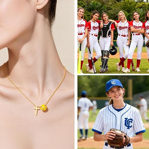 KYROVIA Soccer Softball Volleyball Gifts Necklace for Women Tennis Football Basketball Necklaces Gift Sports Accessories Stuff Jewelry for Lovers 16+3 Inches thumbnail 3
