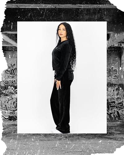 FB County Velour Tracksuit for Women - Soft & Cozy Cotton-Poly, 2-Piece Long Sleeve Velvet Tracksuit Matching Set thumbnail 2