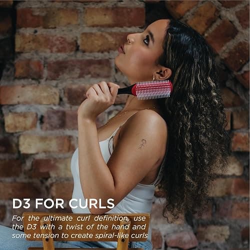 Denman D3 Original Curl Definer & Styler, Curly Hair Brush for Women & Men – 7 Row Detangling & Curl Defining Brush for Smooth Defined Curls - a precision Styling Brush for straight hair thumbnail 3