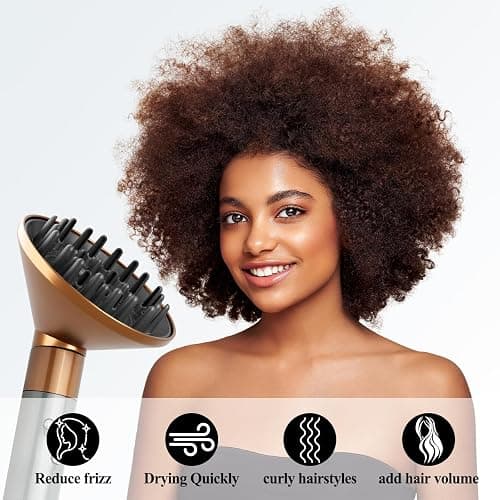 YTCHYYSK Large Diffuser Attachment Compatible with Dyson Airwrap, Upgraded Bigger Diffuser Nozzle to Dryer Faster and Define Curls Hair, Gold thumbnail 6