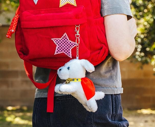 SalesOne Superman Krypto The Superdog Plush Keychain, Keyring Holder | Officially licensed, caped Krypto design, about 2 inches, metal lobster clasp secures to keys, backpacks or messenger bags thumbnail 8