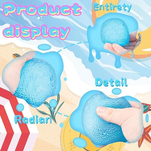 Squishy Stress Balls - Sensory Toys for Kids with Unique Needs - Fosters Creativity, Focus, and Fun - Great for Classrooms, Home, and Playtime (Blue Ellipsoid) thumbnail 2