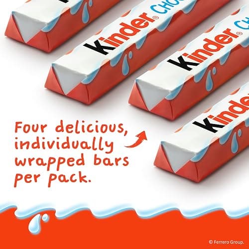 Kinder Chocolate, 18 Four Count Packs, Milk Chocolate Bar with Creamy Milky Filling, Individually Wrapped Candy, 1.8 oz Each thumbnail 6