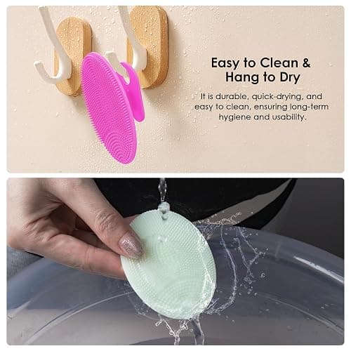 4 Pack INNERNEED Silicone Face Scrubber for Deep Cleansing and Exfoliation – Soft Facial Cleansing Brush, Gentle for All Skin Types, Blackhead Remover, Portable thumbnail 8
