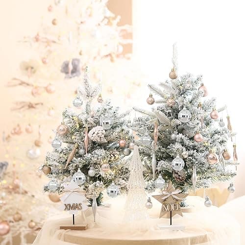 Sea Team 12 Pcs 4cm/1.57 Inch Silver Mirror Disco Balls Christmas Tree Bauble Hanging Ball - Perfect for Christmas Decor, Tree Ornament, Disco Party Decoration. thumbnail 2