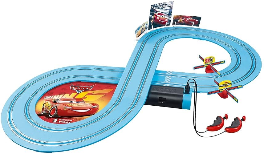 Carrera First Disney Cars Slot Car Race Track Set – Lightning McQueen | Battery-powered slot car track, Lightning McQueen toy for kids 3+, includes McQueen & Cruz, beginner-friendly, easy setup thumbnail 3