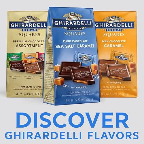 GHIRARDELLI Dark Chocolate SEA SALT CARAMEL SQUARES , 5.32 oz Bag thumbnail 4