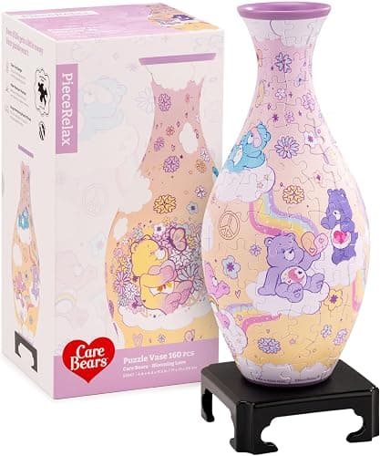 Care Bears™ by PieceRelax Unique Flower Vase - 3D Puzzle Vase for Adults to Flower Arrangement and Home Decoration Made By 160 Curved Plastic Puzzle Pieces - Blooming Love [S1047] - Image 1