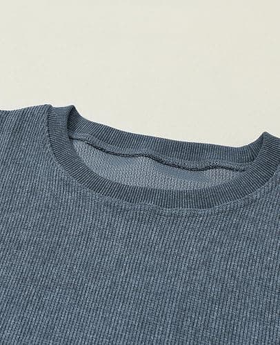 SELINK Womens Crewneck Oversized Corduroy Corded Sweatshirt Long Sleeve Casual Pullover Tops thumbnail 6