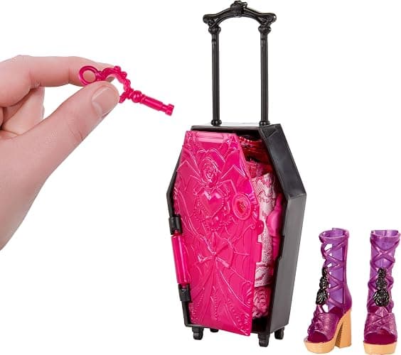 Monster High Skulltimate Secrets Draculaura Doll and Accessories Set, Destination: Gore-geous Oasis with Suitcase and 19+ Surprises like Clothes, JDR50 thumbnail 3