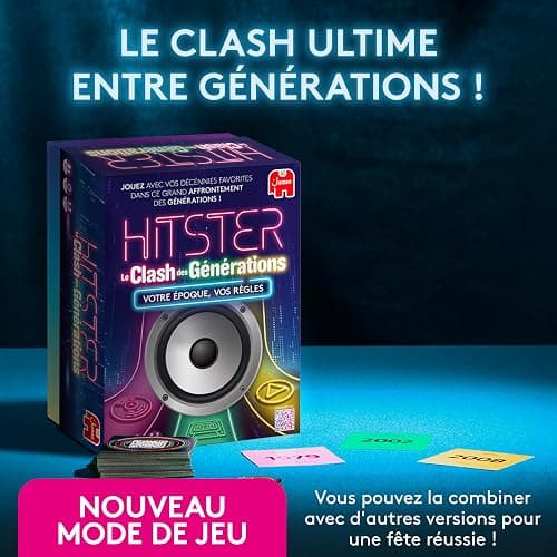 Hitster - Clash des Générations – Jeu de Société - 2-10 Joueurs - 16 Ans + | Jeu Musical avec 420 Hits, 3 Epoques - Vinyle, Cassette, Streaming - Jeu de Cartes - Soirées, Famille, Adultes - 30 Min, FR thumbnail 3