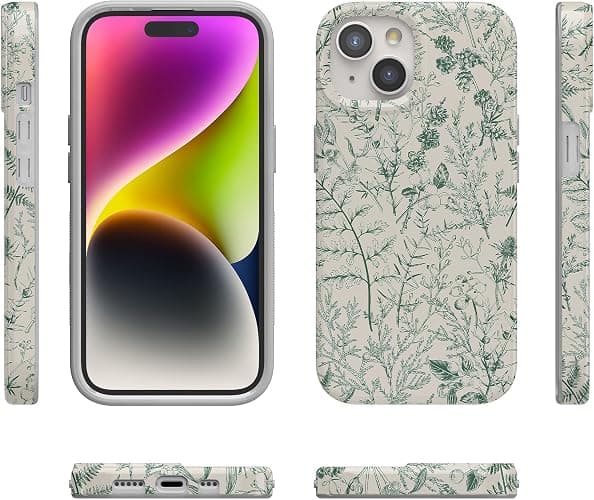 Casely iPhone 15 Plus Case | Sage Garden | Green Floral | Compatible with MagSafe thumbnail 9