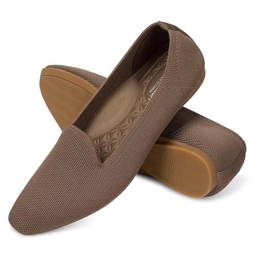 Frank Mully Women's Knitted Square Toe Flats Comfortable Loafer Shoes Office Work Shoes Lightweight thumbnail 6