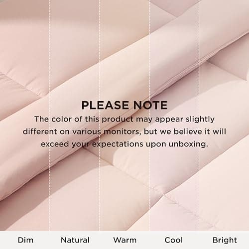 Bedsure Comforter Duvet Insert - Quilted Comforters Oversized King Size, All Season Duvet, GentleSoft Down Alternative Bedding, with 8 Tabs, Gifts for Women/Men, Pink, Oversized King 116 x 98 Inches thumbnail 8