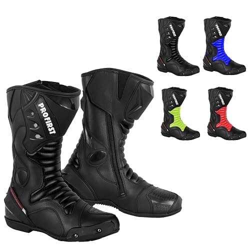 Inflori Genuine Leather Motorcycle Boots Waterproof Motorbike Shoes Armoured Boot Protection Anti Slip Racing Sports - Image 1