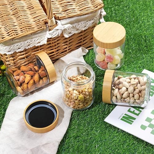 Moretoes 6 Pack Overnight Oats Containers with Lids, 16oz Glass Storage for Dry Food, Jars with Lids for Yogurt & Salad, Portable for Picnic & Lunch, Transparent Square Design for Kitchen Pantry Jars thumbnail 6