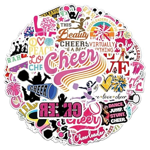 110PCS Cheer Stickers, All Vinyl Waterproof Cheerleader Decals, Perfect Cheer Gifts for Cheerleader Girls Cheer up, Motivational Positive Stickers for Water Bottles Laptop Computer Luggage Cup - Image 1